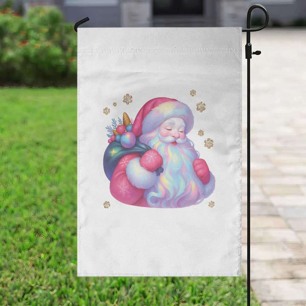 Iridescent Christmas Santa Printed Coquette Xmas Garden Flag TS11 Print Your Wear