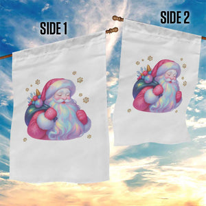 Iridescent Christmas Santa Printed Coquette Xmas Garden Flag TS11 Print Your Wear