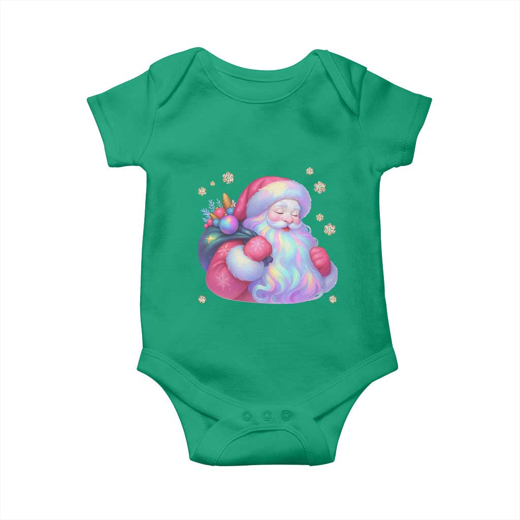 Iridescent Christmas Santa Printed Coquette Xmas Baby Onesie TS11 Irish Green Print Your Wear