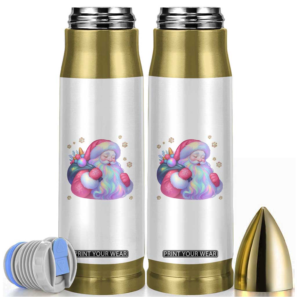 Iridescent Christmas Santa Printed Coquette Xmas Bullet Tumbler TS11 White Print Your Wear