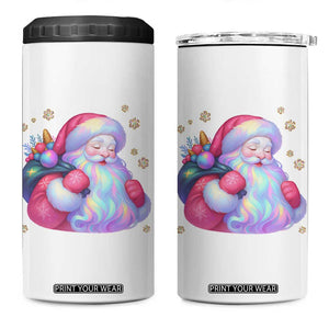 Iridescent Christmas Santa Printed Coquette Xmas 4 in 1 Can Cooler Tumbler TS11 One Size: 16 oz White Print Your Wear