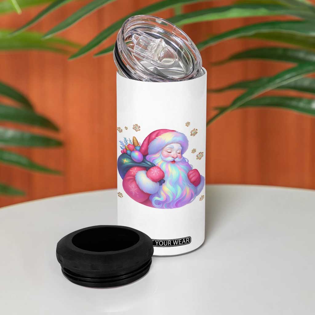 Iridescent Christmas Santa Printed Coquette Xmas 4 in 1 Can Cooler Tumbler TS11 Print Your Wear