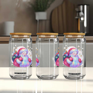 Iridescent Christmas Santa Printed Coquette Xmas Glass Can TS11 Print Your Wear