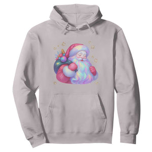 Iridescent Christmas Santa Printed Coquette Xmas Hoodie TS11 Ice Gray Print Your Wear