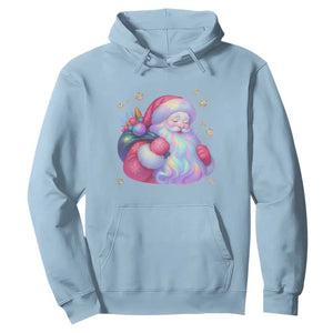 Iridescent Christmas Santa Printed Coquette Xmas Hoodie TS11 Light Blue Print Your Wear