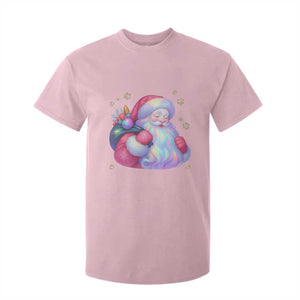 Iridescent Christmas Santa Printed Coquette Xmas T Shirt For Kid TS11 Light Pink Print Your Wear