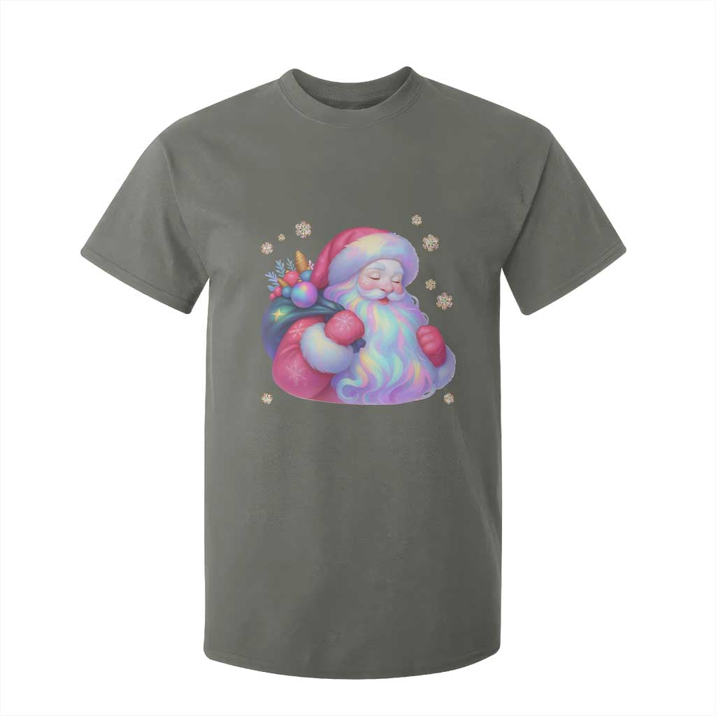 Iridescent Christmas Santa Printed Coquette Xmas T Shirt For Kid TS11 Military Green Print Your Wear