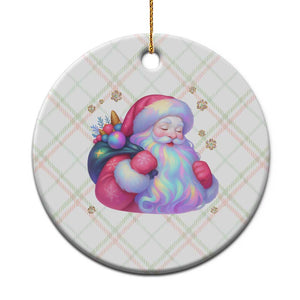 Iridescent Christmas Santa Printed Coquette Xmas Ceramic Ornament TS11 1pc Christmas Plaid Print Your Wear