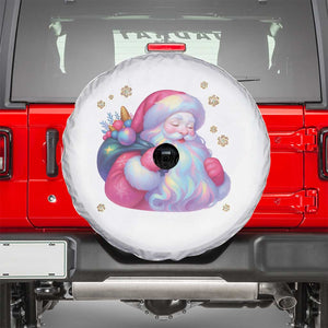 Iridescent Christmas Santa Printed Coquette Xmas Spare Tire Cover TS11 White Print Your Wear