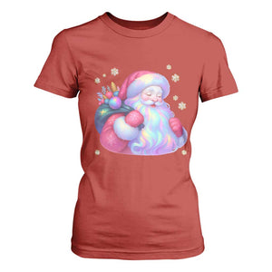 Iridescent Christmas Santa Printed Coquette Xmas T Shirt For Women TS11 Red Print Your Wear