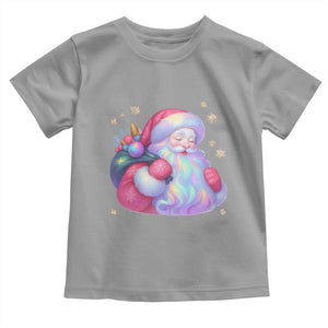 Iridescent Christmas Santa Printed Coquette Xmas Toddler T Shirt TS11 Sport Gray Print Your Wear