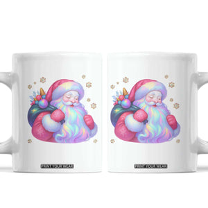 Iridescent Christmas Santa Printed Coquette Xmas Coffee Mug TS11 White Print Your Wear