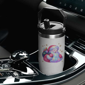 Iridescent Christmas Santa Printed Coquette Xmas Flip Straw Tumbler TS11 Print Your Wear