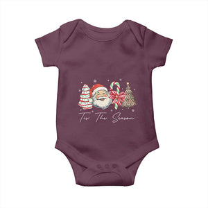Funny Tis The Season Christmas Baby Onesie Xmas Holiday Family Matching Santa Xmas Tree TS11 Maroon Print Your Wear