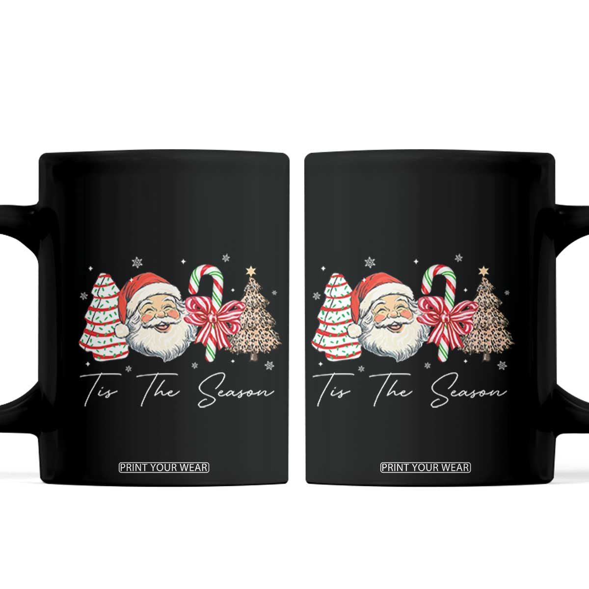 Funny Tis The Season Christmas Coffee Mug Xmas Holiday Family Matching Santa Xmas Tree TS11 Black Print Your Wear