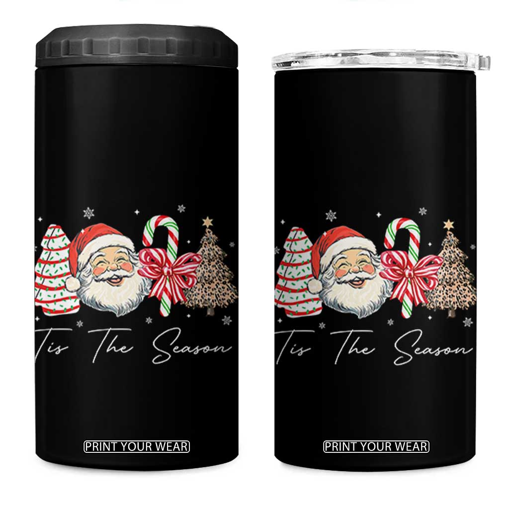 Funny Tis The Season Christmas 4 in 1 Can Cooler Tumbler Xmas Holiday Family Matching Santa Xmas Tree TS11 One Size: 16 oz Black Print Your Wear