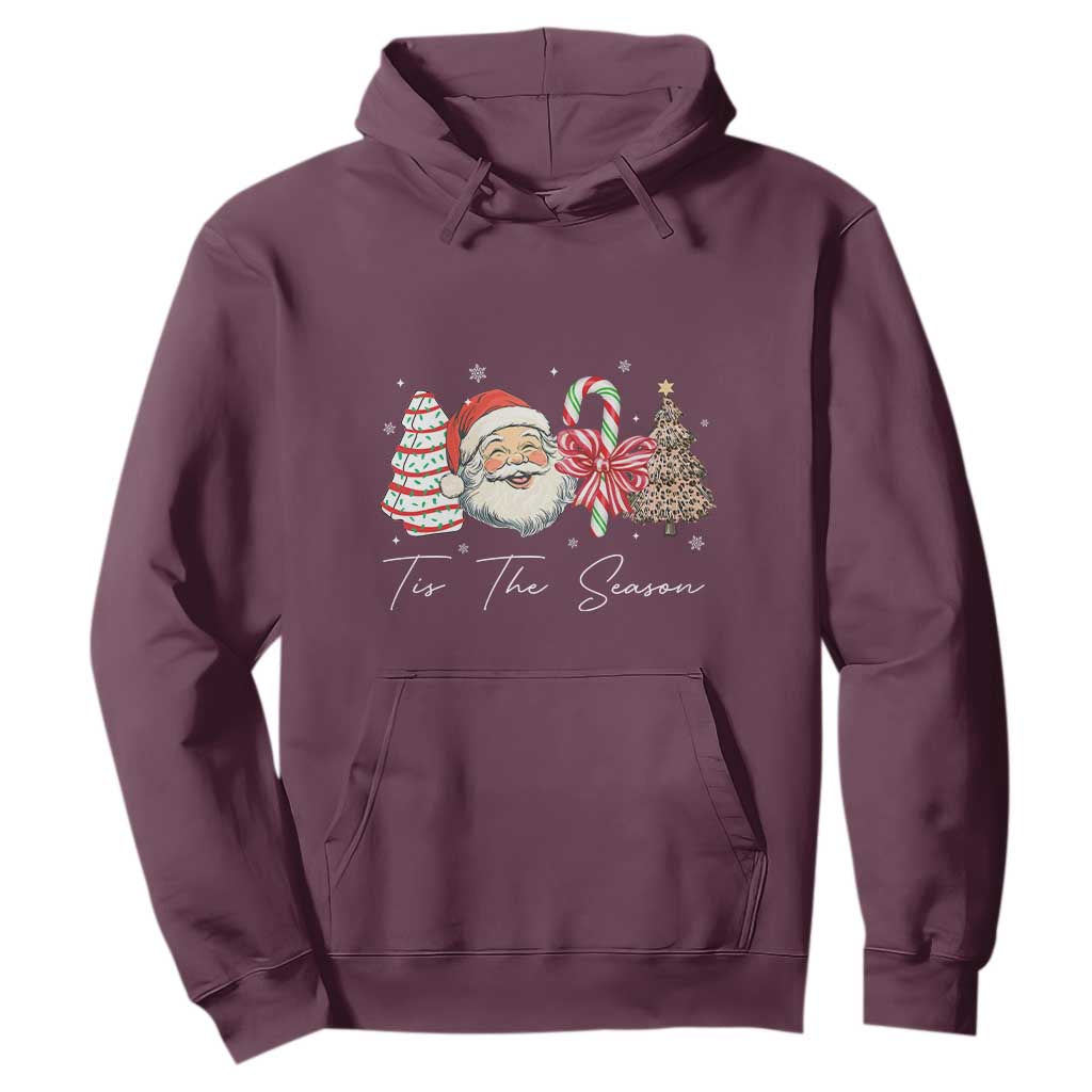 Funny Tis The Season Christmas Hoodie Xmas Holiday Family Matching Santa Xmas Tree TS11 Maroon Print Your Wear