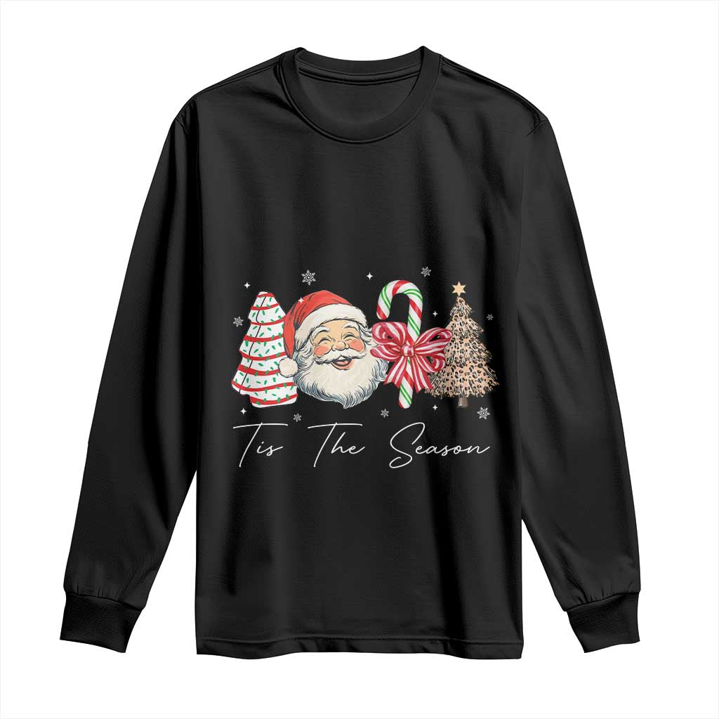 Funny Tis The Season Christmas Long Sleeve Shirt Xmas Holiday Family Matching Santa Xmas Tree TS11 Black Print Your Wear