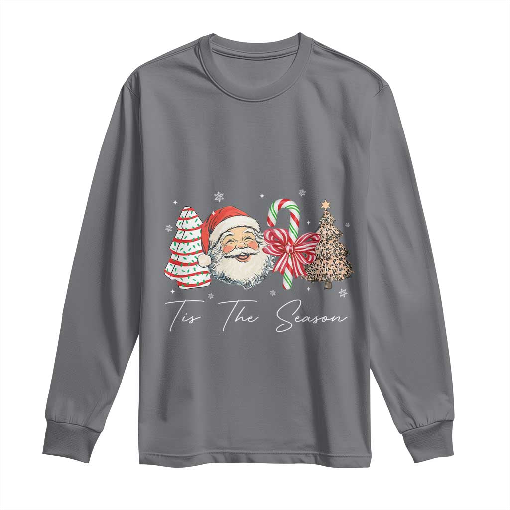 Funny Tis The Season Christmas Long Sleeve Shirt Xmas Holiday Family Matching Santa Xmas Tree TS11 Charcoal Print Your Wear