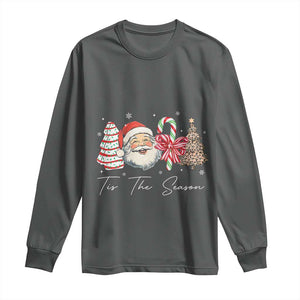 Funny Tis The Season Christmas Long Sleeve Shirt Xmas Holiday Family Matching Santa Xmas Tree TS11 Dark Heather Print Your Wear