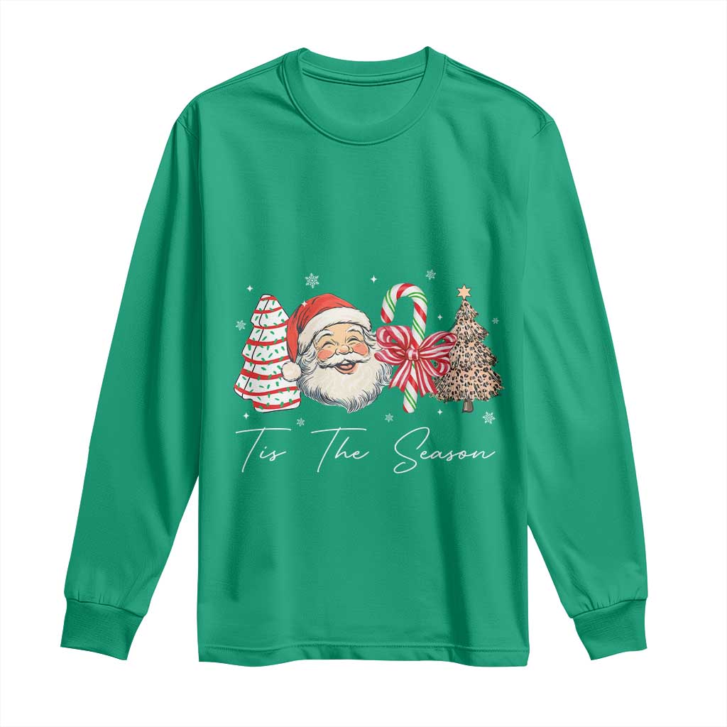 Funny Tis The Season Christmas Long Sleeve Shirt Xmas Holiday Family Matching Santa Xmas Tree TS11 Irish Green Print Your Wear