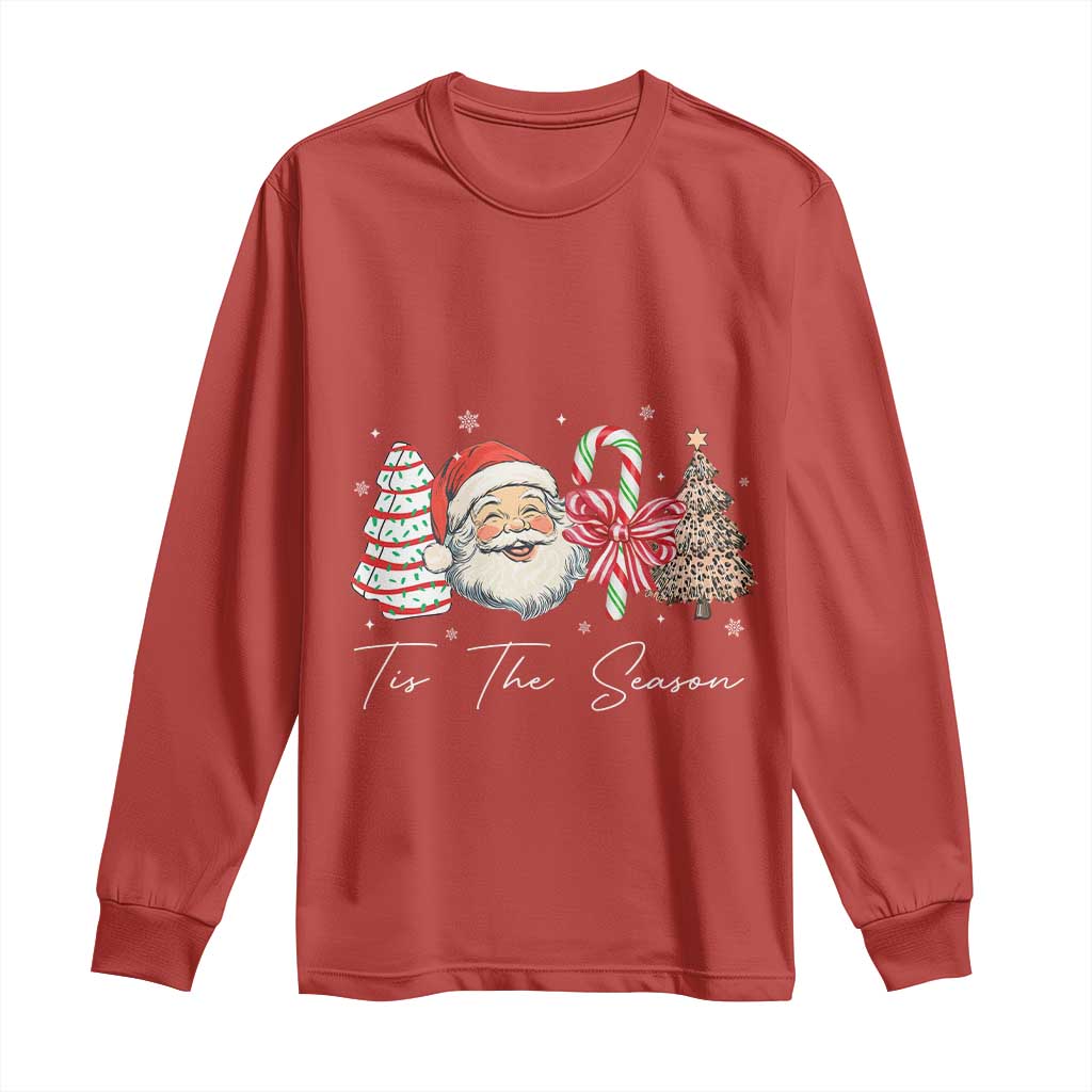 Funny Tis The Season Christmas Long Sleeve Shirt Xmas Holiday Family Matching Santa Xmas Tree TS11 Red Print Your Wear