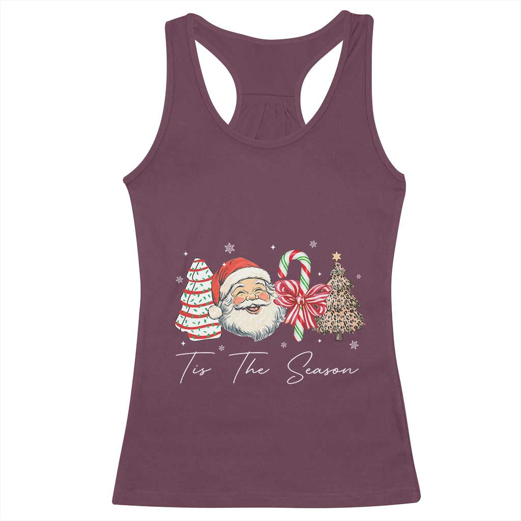 Funny Tis The Season Christmas Racerback Tank Top Xmas Holiday Family Matching Santa Xmas Tree TS11 Maroon Print Your Wear