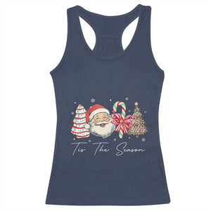 Funny Tis The Season Christmas Racerback Tank Top Xmas Holiday Family Matching Santa Xmas Tree TS11 Navy Print Your Wear