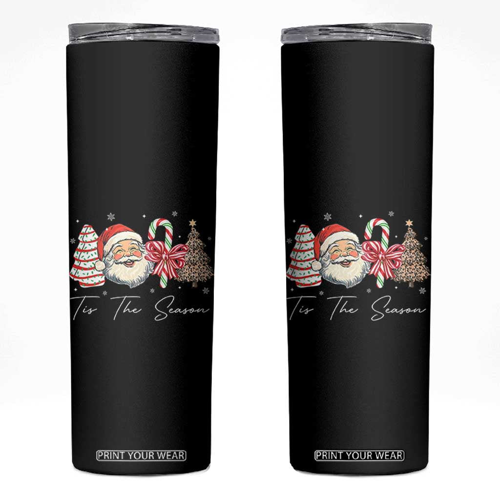 Funny Tis The Season Christmas Skinny Tumbler Xmas Holiday Family Matching Santa Xmas Tree TS11 Black Print Your Wear