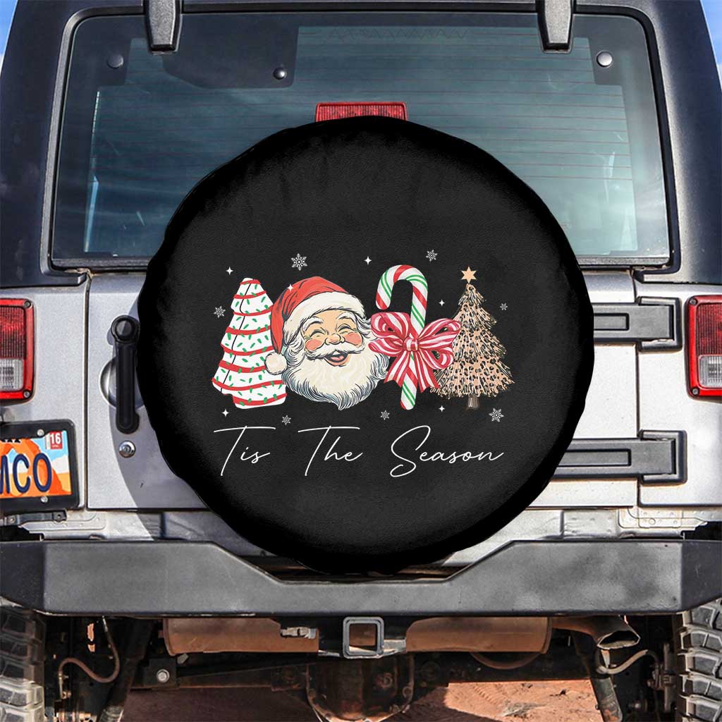 Funny Tis The Season Christmas Spare Tire Cover Xmas Holiday Family Matching Santa Xmas Tree TS11 No hole Black Print Your Wear