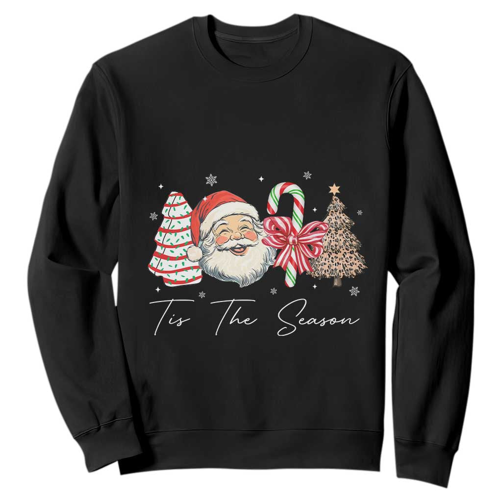 Funny Tis The Season Christmas Sweatshirt Xmas Holiday Family Matching Santa Xmas Tree TS11 Black Print Your Wear