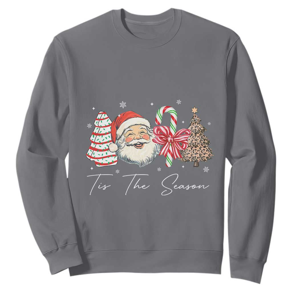 Funny Tis The Season Christmas Sweatshirt Xmas Holiday Family Matching Santa Xmas Tree TS11 Charcoal Print Your Wear
