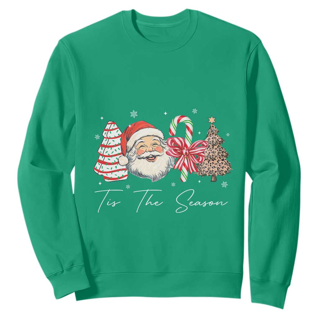 Funny Tis The Season Christmas Sweatshirt Xmas Holiday Family Matching Santa Xmas Tree TS11 Irish Green Print Your Wear
