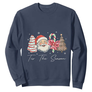 Funny Tis The Season Christmas Sweatshirt Xmas Holiday Family Matching Santa Xmas Tree TS11 Navy Print Your Wear
