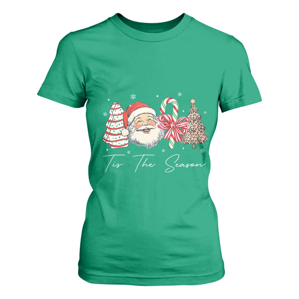 Funny Tis The Season Christmas T Shirt For Women Xmas Holiday Family Matching Santa Xmas Tree TS11 Irish Green Print Your Wear