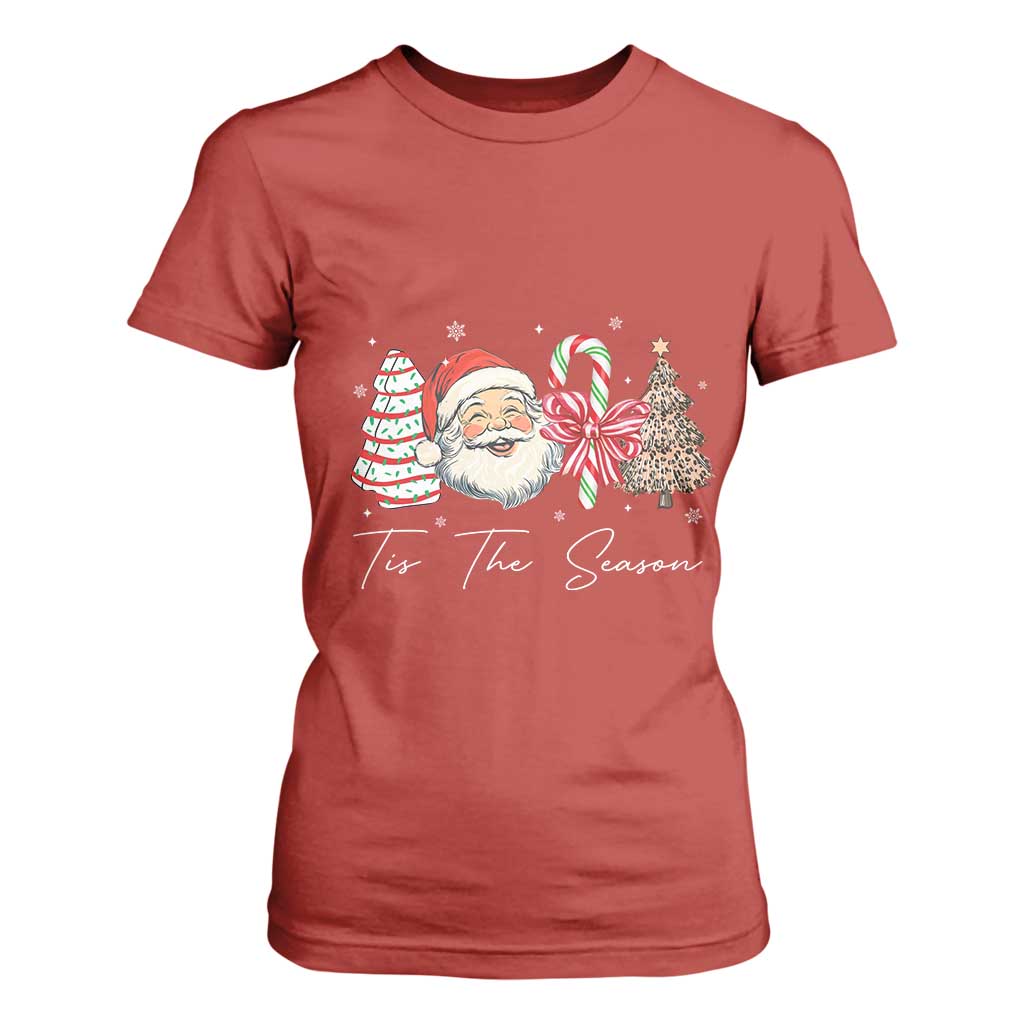 Funny Tis The Season Christmas T Shirt For Women Xmas Holiday Family Matching Santa Xmas Tree TS11 Red Print Your Wear
