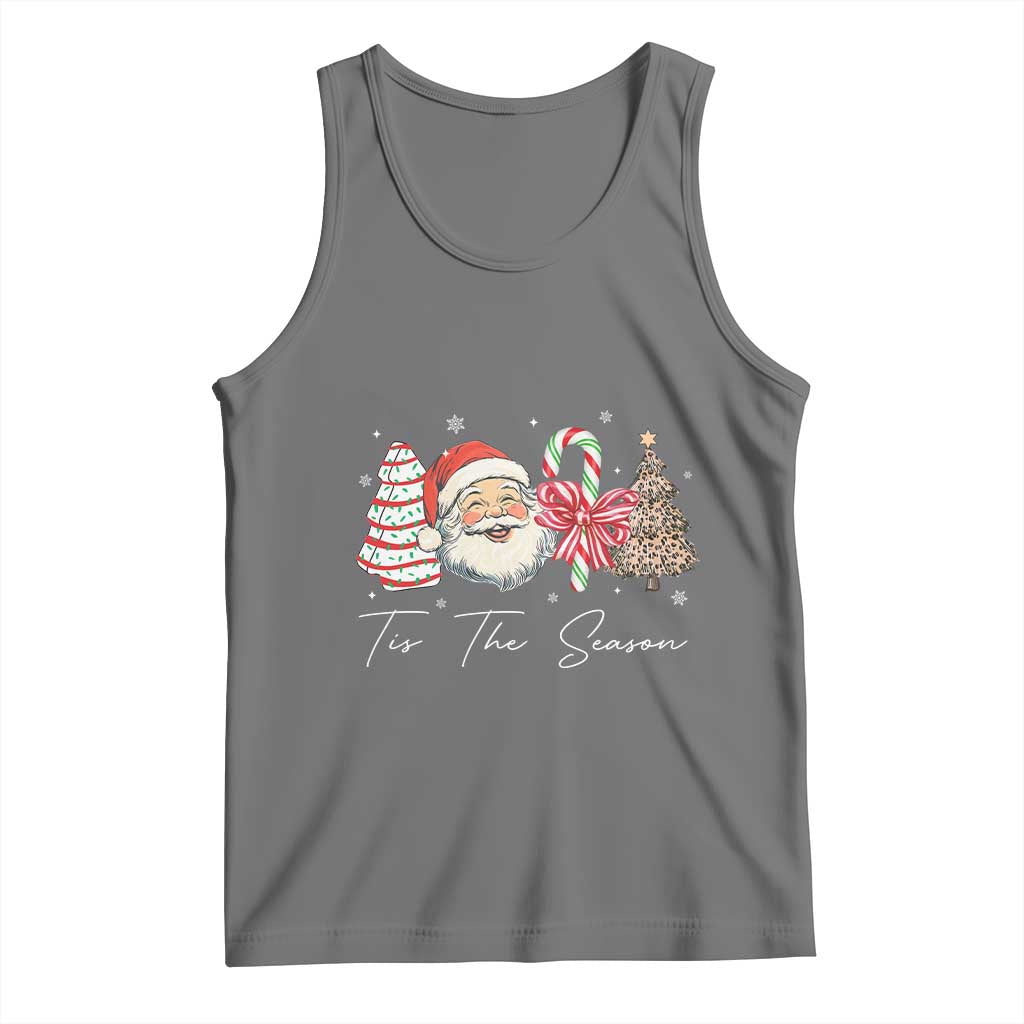 Funny Tis The Season Christmas Tank Top Xmas Holiday Family Matching Santa Xmas Tree TS11 Black Heather Print Your Wear
