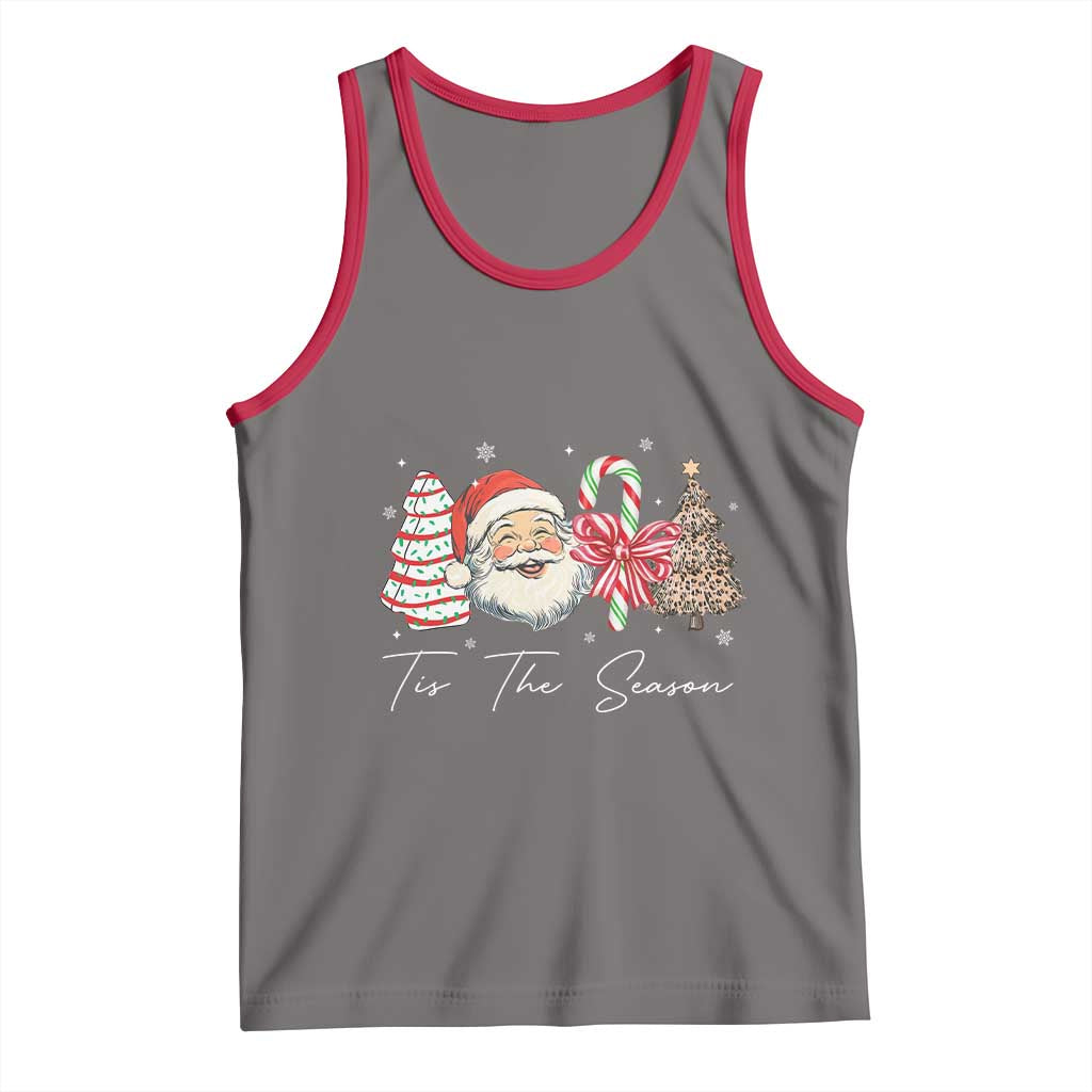 Funny Tis The Season Christmas Tank Top Xmas Holiday Family Matching Santa Xmas Tree TS11 Deep Heather Red Print Your Wear