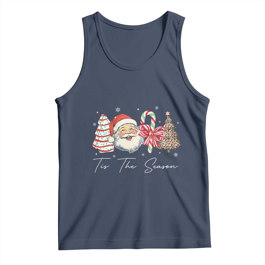 Funny Tis The Season Christmas Tank Top Xmas Holiday Family Matching Santa Xmas Tree TS11 Navy Print Your Wear