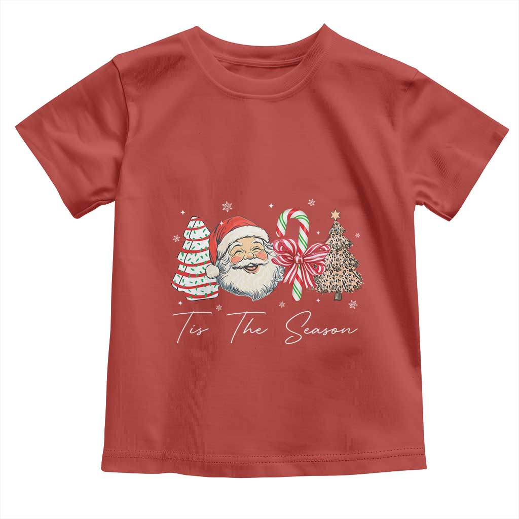 Funny Tis The Season Christmas Toddler T Shirt Xmas Holiday Family Matching Santa Xmas Tree TS11 Red Print Your Wear
