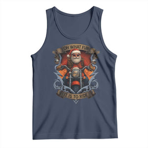 Funny Christmas Motorcycle Santa Tank Top Oh What Fun It Is To Ride Xmas Biker - Print Your Wear