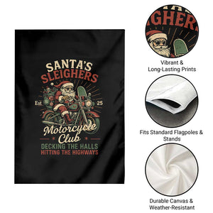 Funny Christmas Motorcycle Biker Garden Flag Santas Sleighers Motorcycle Club Decking The Halls TS11 Print Your Wear