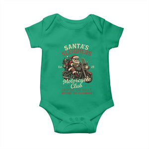 Funny Christmas Motorcycle Biker Baby Onesie Santas Sleighers Motorcycle Club Decking The Halls TS11 Irish Green Print Your Wear