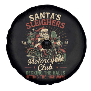 Funny Christmas Motorcycle Biker Spare Tire Cover Santas Sleighers Motorcycle Club Decking The Halls TS11 Print Your Wear