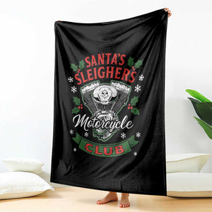 Christmas Motorcycle Biker Throw Blanket Santas Sleighers Motorcycle Club TS11 Print Your Wear
