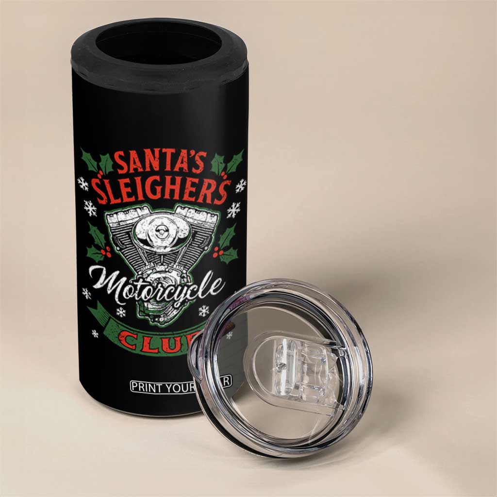 Christmas Motorcycle Biker 4 in 1 Can Cooler Tumbler Santas Sleighers Motorcycle Club TS11 Print Your Wear