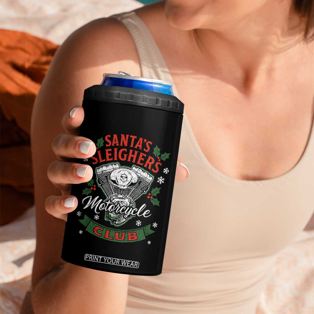 Christmas Motorcycle Biker 4 in 1 Can Cooler Tumbler Santas Sleighers Motorcycle Club TS11 Print Your Wear