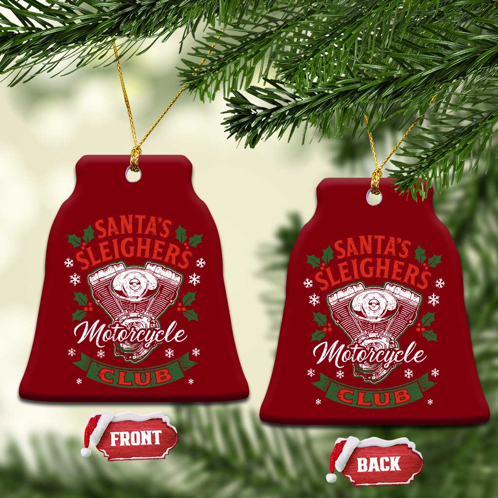 Christmas Motorcycle Biker Ceramic Ornament Santas Sleighers Motorcycle Club TS11 Print Your Wear
