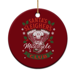 Christmas Motorcycle Biker Ceramic Ornament Santas Sleighers Motorcycle Club TS11 1pc Red Print Your Wear