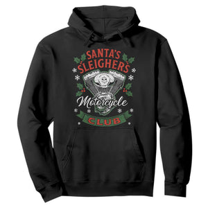 Christmas Motorcycle Biker Hoodie Santas Sleighers Motorcycle Club TS11 Black Print Your Wear